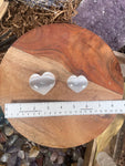 SELENITE Crystal Hearts, Free Shipping, WHOLESALE PRICES, Selenite in Heart shape 2.25"x2"x0.875" thick, Best for gift sets,  hand carving