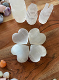 SELENITE Crystal Hearts, Free Shipping, WHOLESALE PRICES, Selenite in Heart shape 2.25"x2"x0.875" thick, Best for gift sets,  hand carving