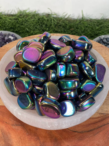 RAINBOW Hematite Tumbled Stones , Grade A Hematite