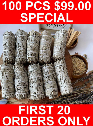 100 White Sage Stick 99.00 USD SPECIAL First 20 ORDERS only.
