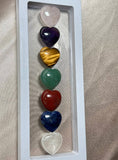 7 Chakra Heart Gemstone Set (Rose Quartz, Amethyst, Tiger Eye, Green Aventurine, Red Jasper, Blue Sodalite, Clear Quartz), Gemstone Kit