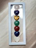 7 Chakra Heart Gemstone Set (Rose Quartz, Amethyst, Tiger Eye, Green Aventurine, Red Jasper, Blue Sodalite, Clear Quartz), Gemstone Kit