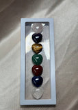 7 Chakra Heart Gemstone Set (Rose Quartz, Amethyst, Tiger Eye, Green Aventurine, Red Jasper, Blue Sodalite, Clear Quartz), Gemstone Kit