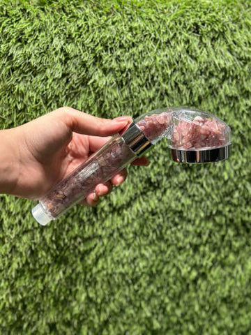 Strawberry Quartz Shower Head / High-pressure handheld Shower head / Water saving /  Natural Crystal Shower Head / Gemstone Shower Head