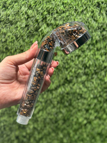 Tiger Eye Crystal Shower Head / High-pressure handheld shower head / Water saving /  Natural Crystal Shower Head / Gemstone Shower Head