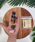 AQUARIUS Crystal Set, 5x Crystals Set For AQUARIUS ( Hematite, Amethyst, Tiger Eye, Garnet, Rose Quartz)