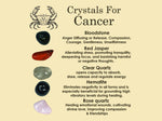 CANCER Crystal Set, 5x Crystals Set For CANCER (Bloodstone, Red Jasper, Clear Quartz, Hematite, Rose Quartz)