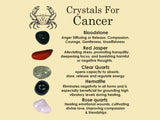 CANCER Crystal Set, 5x Crystals Set For CANCER (Bloodstone, Red Jasper, Clear Quartz, Hematite, Rose Quartz)