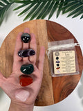LEO Crystal Set, 5x Crystals Set For LEO (Hematite, Amethyst, Bloodstone, Red Jasper, Rose Quartz) Energy  Gemstone Kit