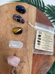 PISCES Crystal Set, 5x Crystals Set For PISCES ( Blue Sodalite, Amethyst, Tiger Eye, Clear Quartz, Rose Quartz)