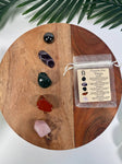 VIRGO Crystal Set, 5x Crystals Set For VIRGO (Hematite, Amethyst, Bloodstone, Red Jasper, Rose Quartz)