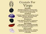 VIRGO Crystal Set, 5x Crystals Set For VIRGO (Hematite, Amethyst, Bloodstone, Red Jasper, Rose Quartz)